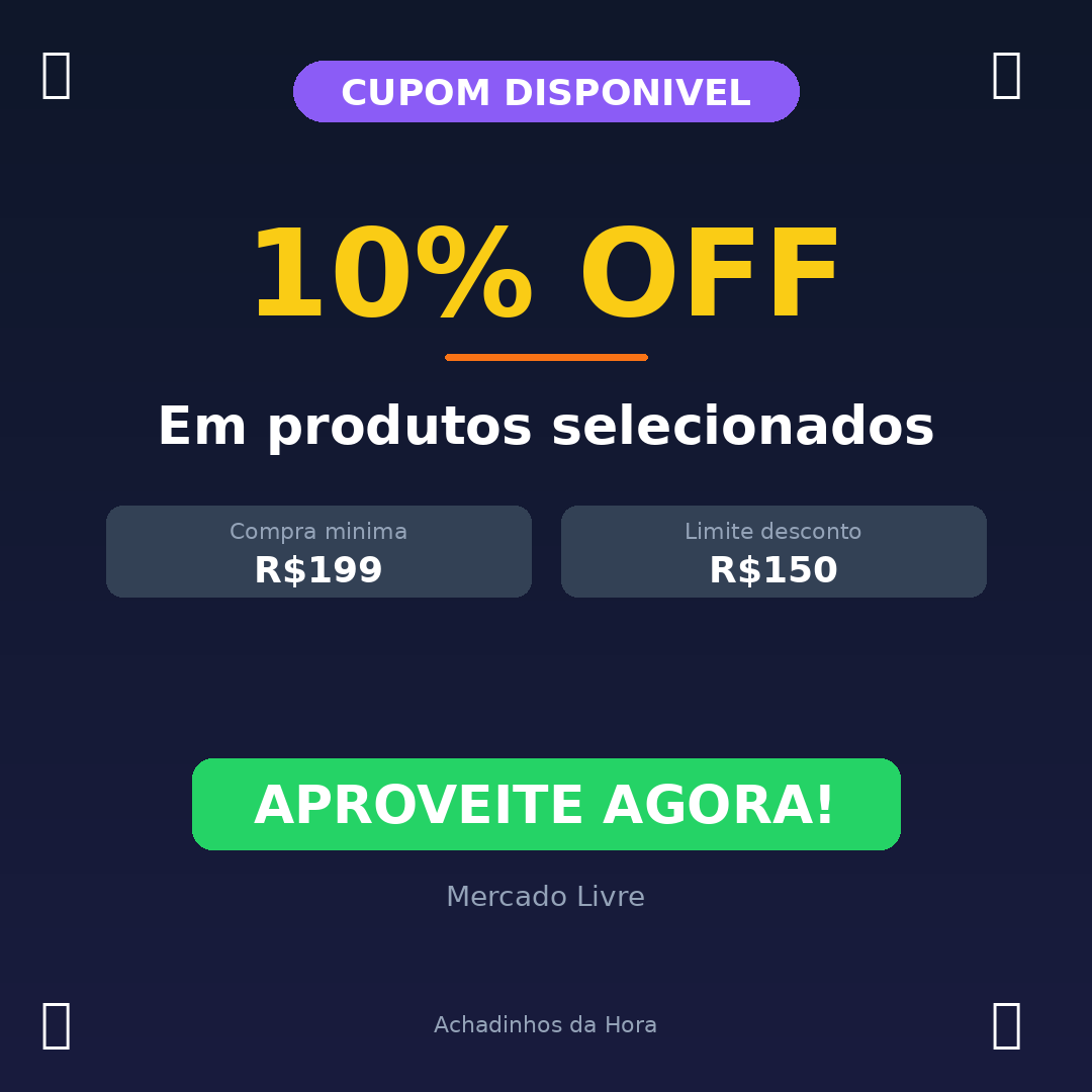Em produtos selecionados