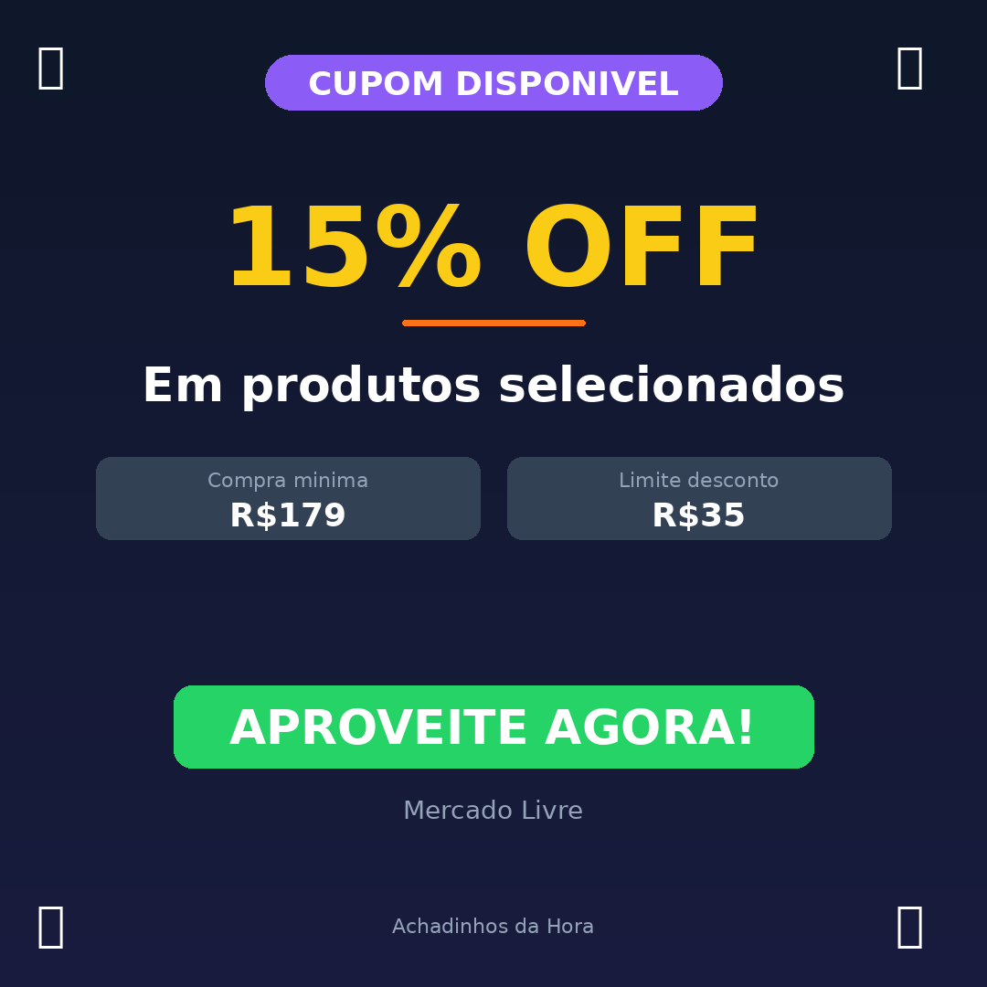 Em produtos selecionados